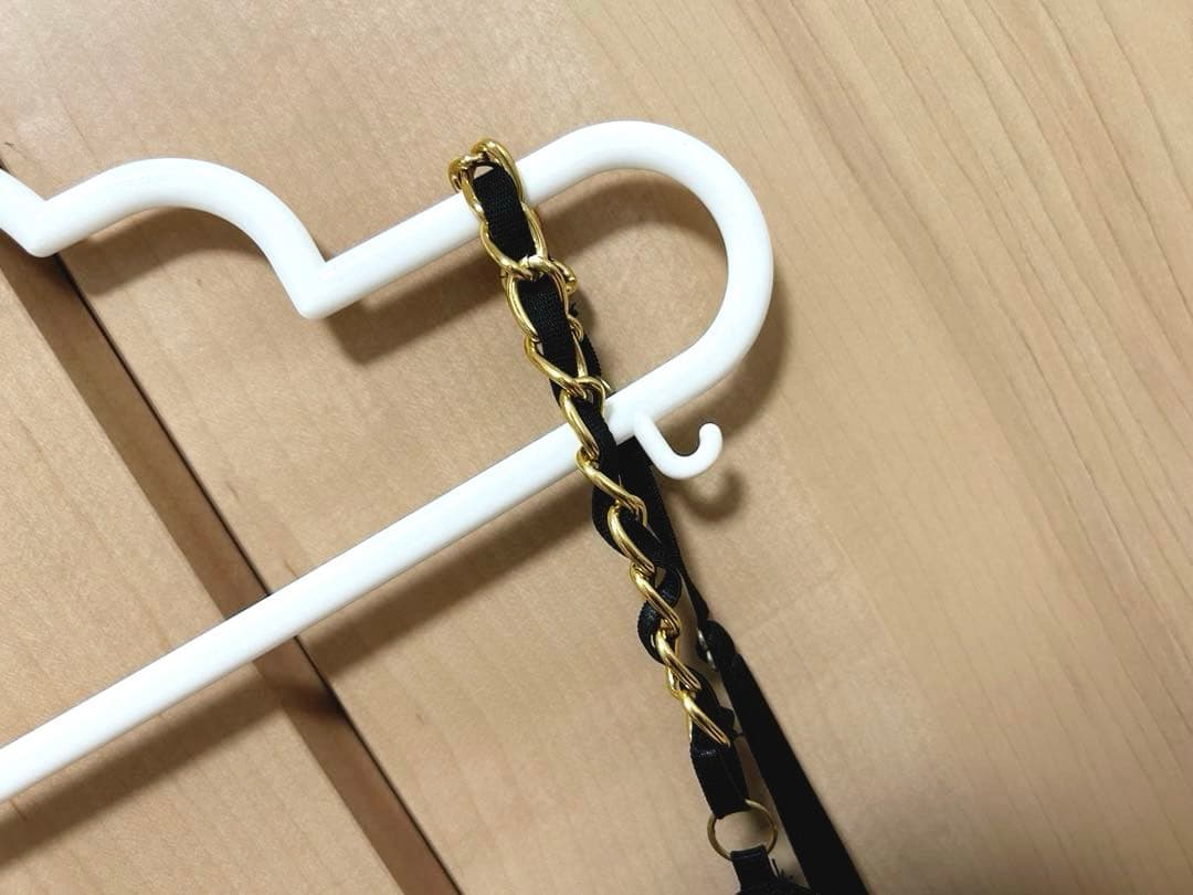 GOLDS♡肩紐チェーン♡ビジュー付き段々フリルレース♡キャミトップス♡黒M