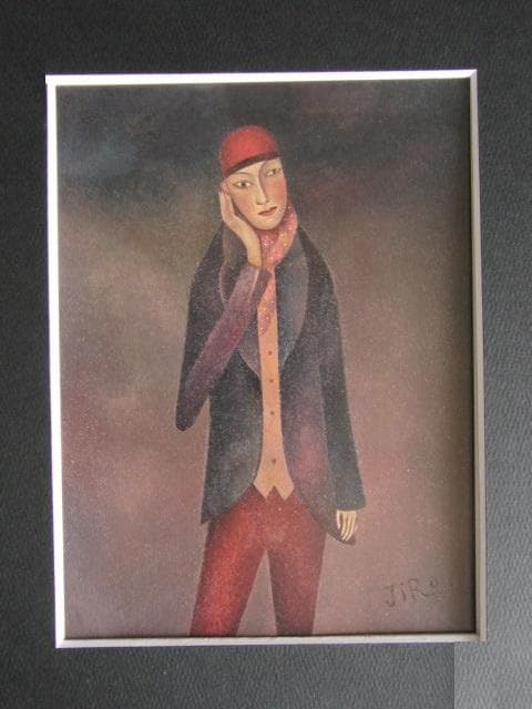 宮崎次郎、【悲しい気持ち】、希少な限定額装用画集画、新品高級額 額装付