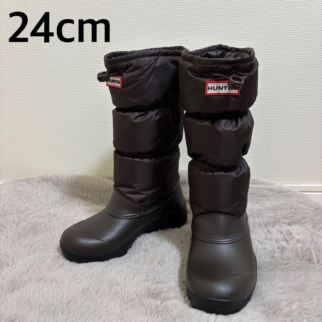 MIe さんHUNTER☆UK5スノーキルトブーツ ブラウンハンター24cm