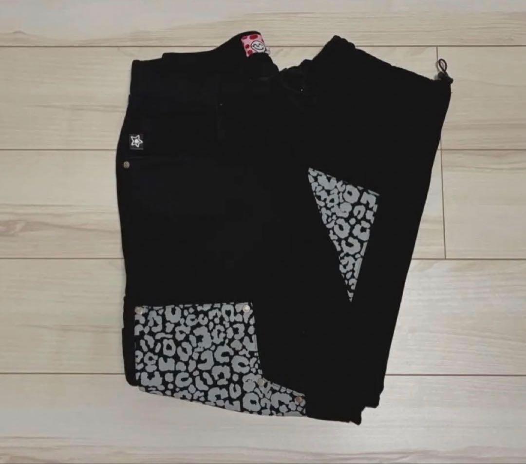 スターチーム　スウェットパンツ　黒　レオパード　S