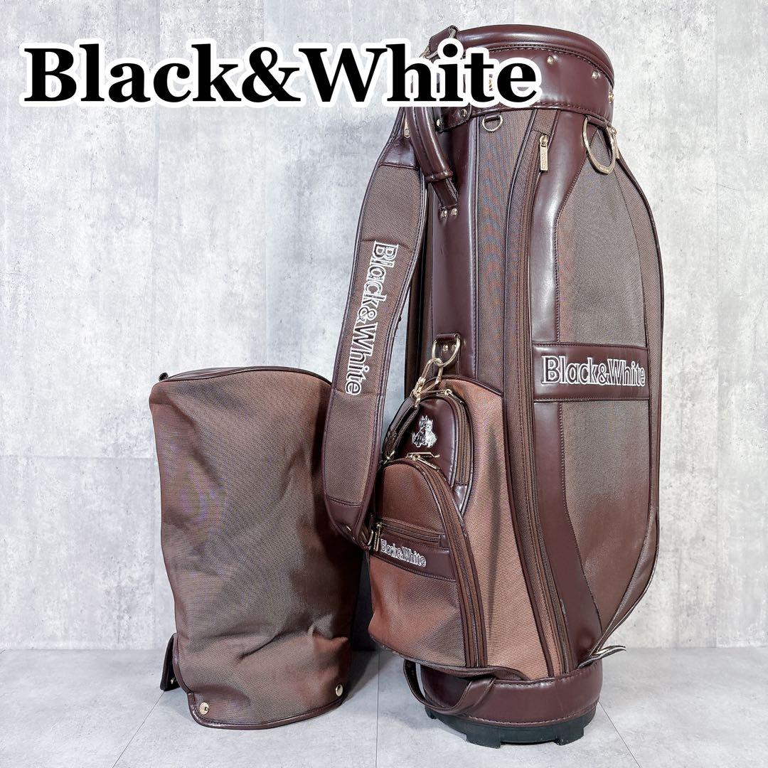 V914 Black&White ブラウン キャディバッグ スコティッシュテリア