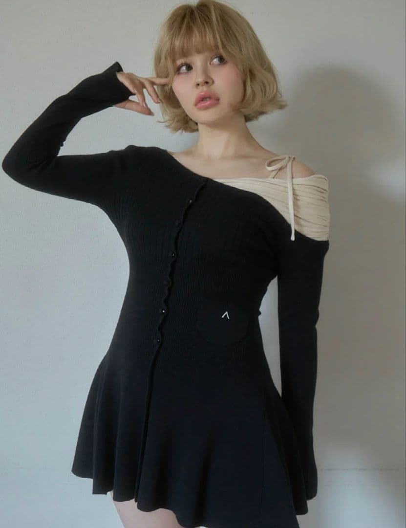 【新品】andmary Helen knit flare mini dress