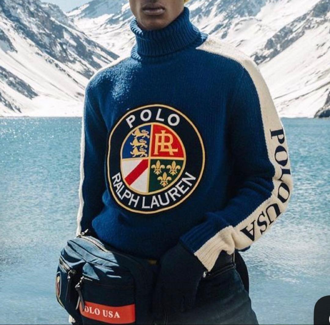 POLO RALPH LAUREN ブルー　ニット　セーター　XL
