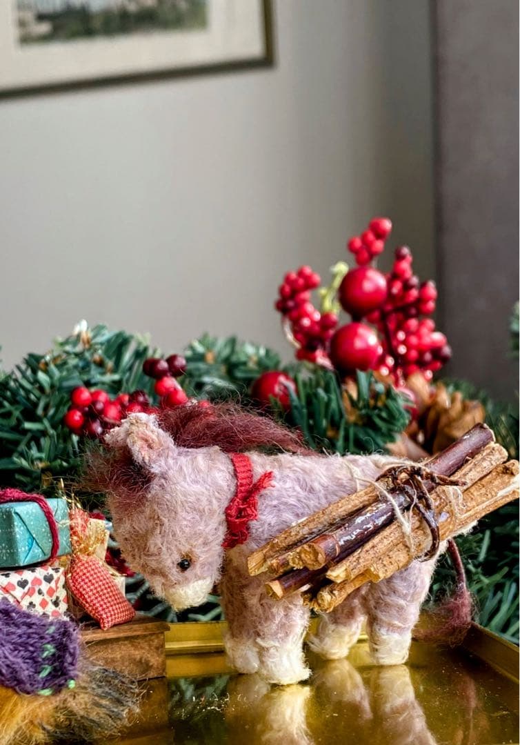 moriのえほん×三浦こずえコラボ作品　クリスマスの準備　ミニチュア　ぬいぐるみ