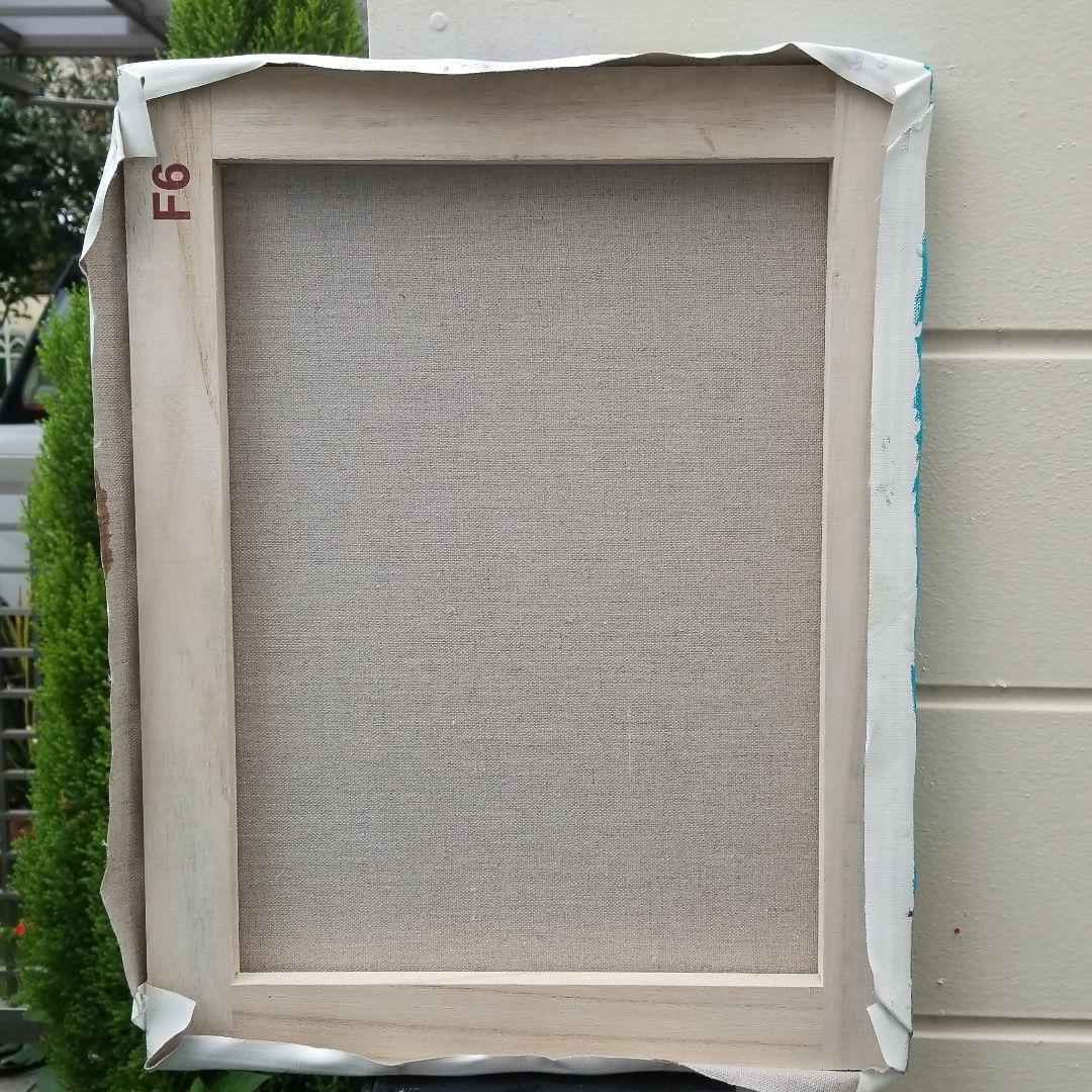 油絵　専用　青いあじさいを差したテーブル