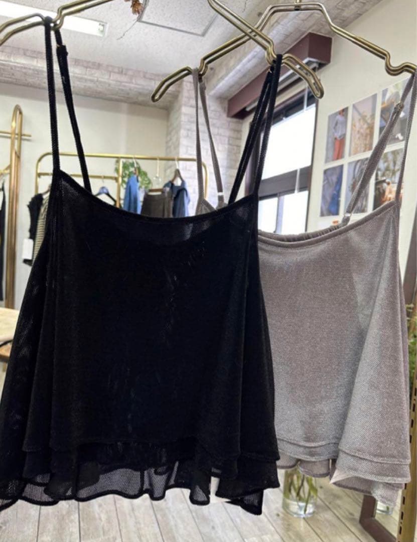 Anna Kerry メッシュベロアキャミソール