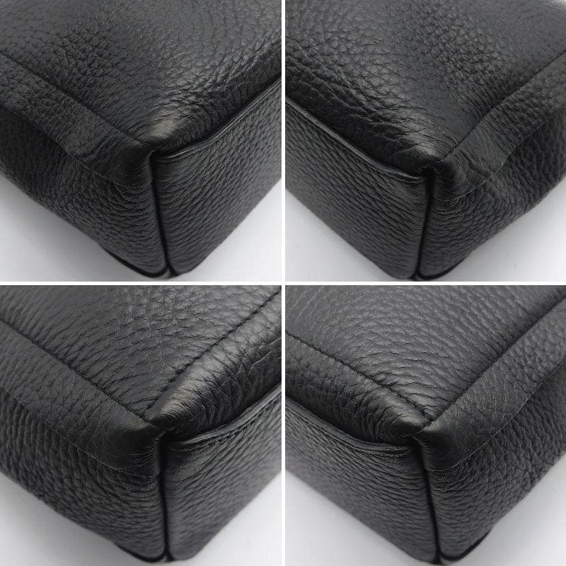 美品✨フルラ カプリッチョ S 2way ハンドバッグ ブラック レザー シボ革