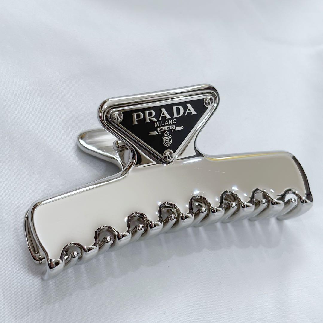 極美品　正規品✨　PRADA プラダ　ヘアクリップ　バレッタ　メタルクリップ