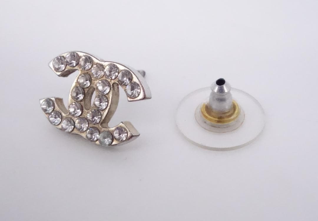 CHANEL シャネル COCO ラインストーン 片耳ピアス