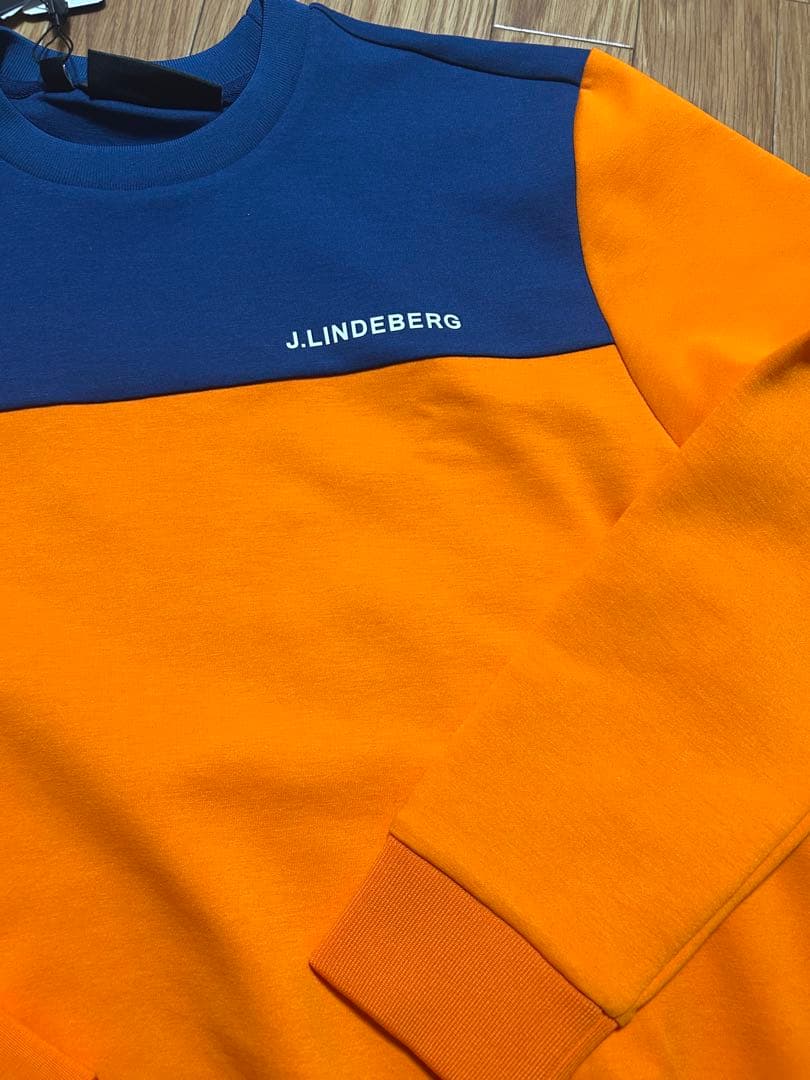 ジェイリンドバーグJ.LINDEBERG オレンジ ネイビー トレーナー
