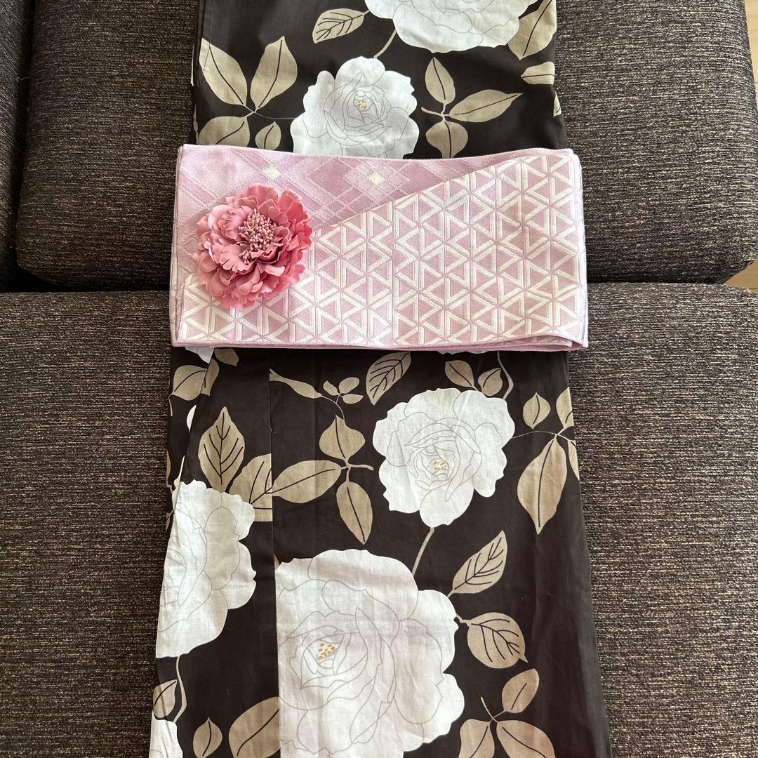 新品未使用✨タグ付き❣️高級浴衣　モダン薔薇模様　コメントで10%割引セール✨