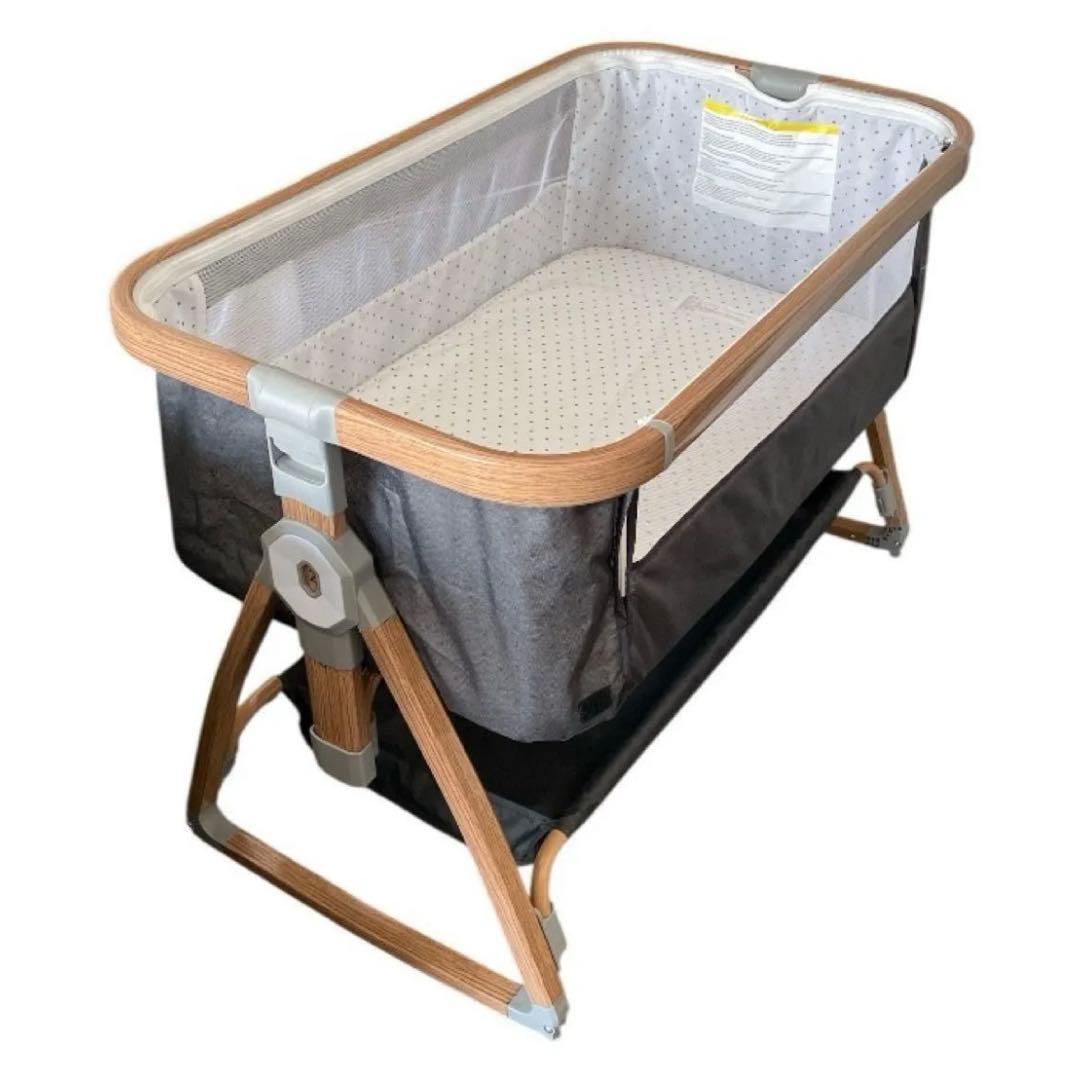 ま*ん様 多機能ベビーベッド 折畳み可能高さ調節添い寝ゆりかごキャスター付 乳児