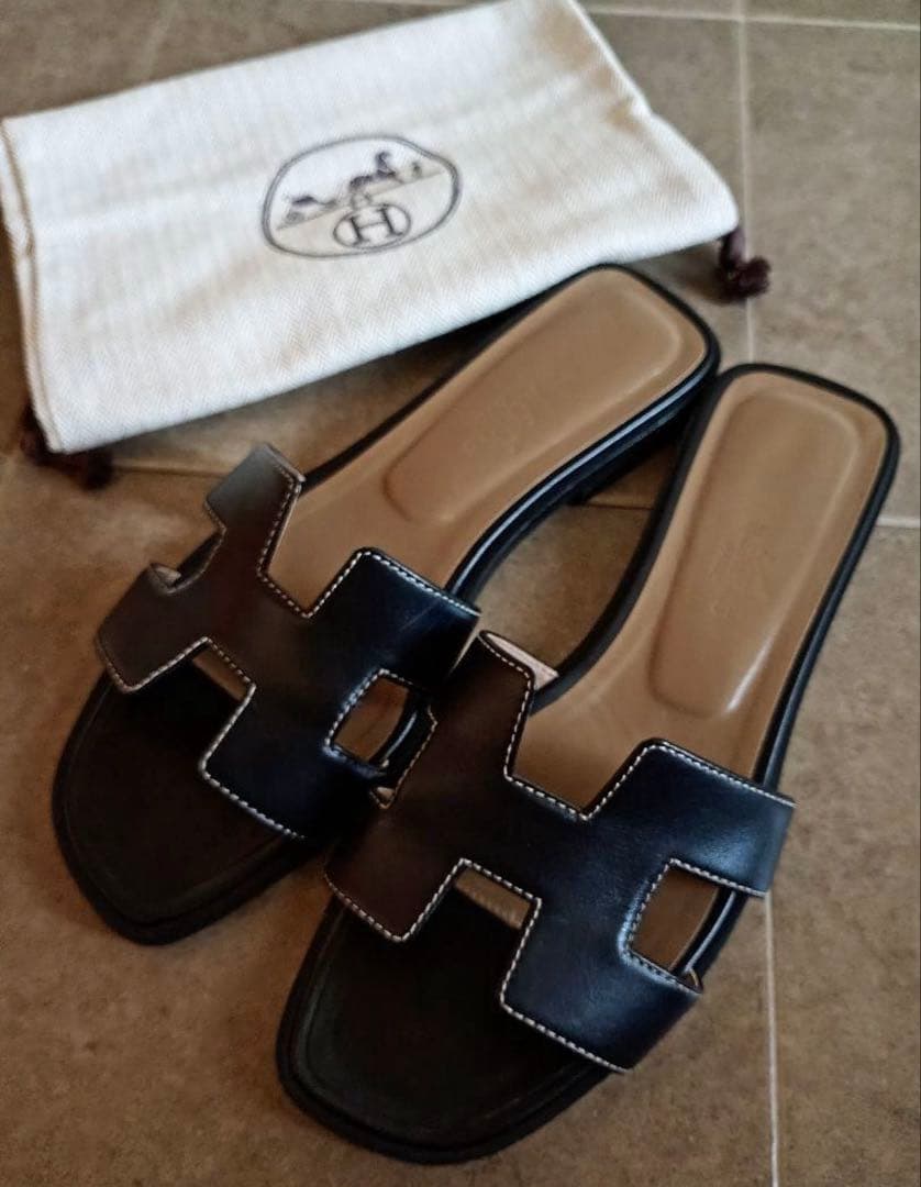 最終お値下げ！　 美品　HERMES　エルメス　オラン　ブラック　37