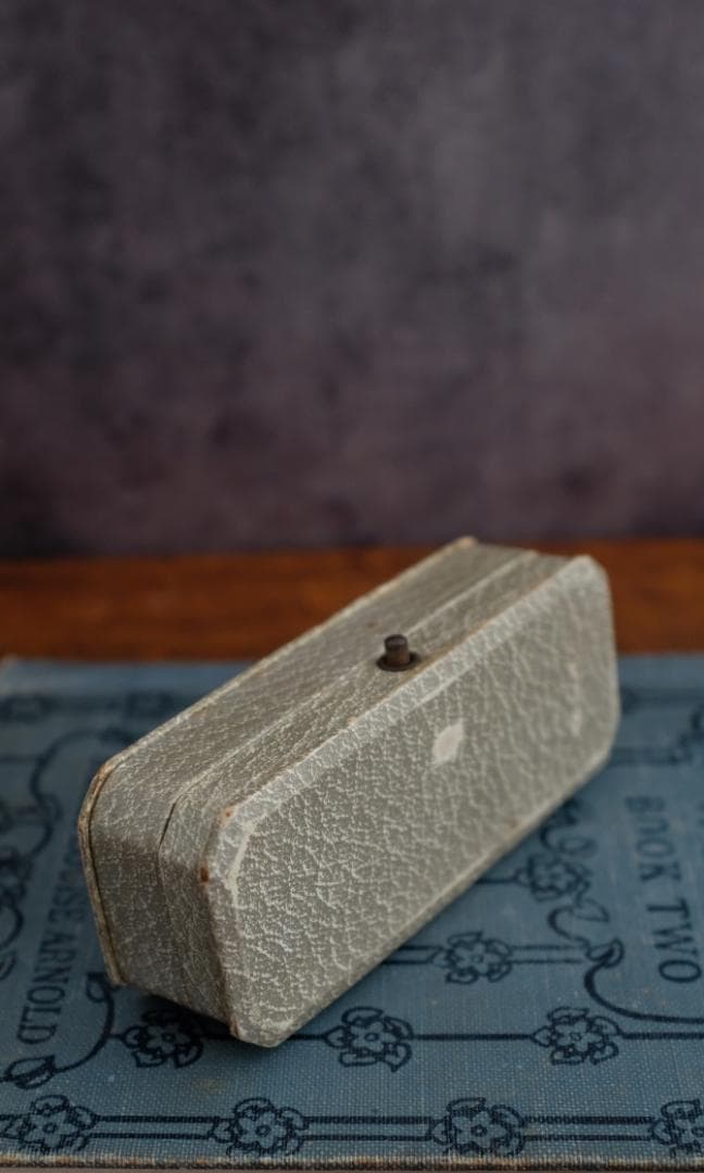 イギリスアンティークブローチケース＊英国アンティークボックス＊グレー＊ロング