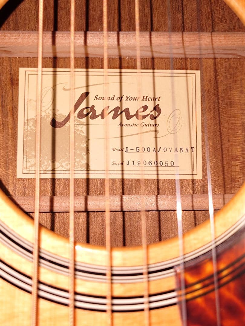 美品トップ単板エレアコ　JAMES J-500A/OVA NAT