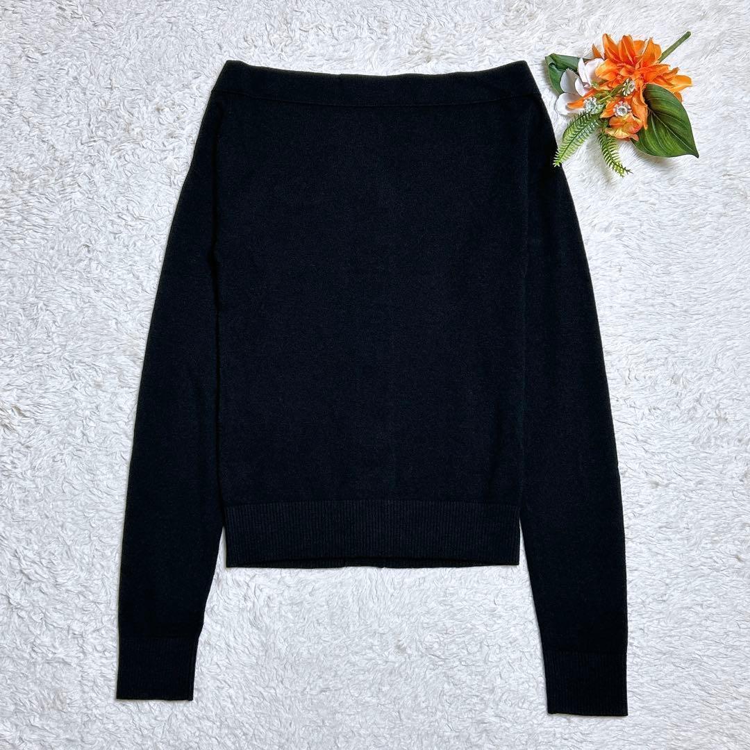 美品/N˚21　ビジューリップモチーフカーディガン　羽織り　ウール　ブラック