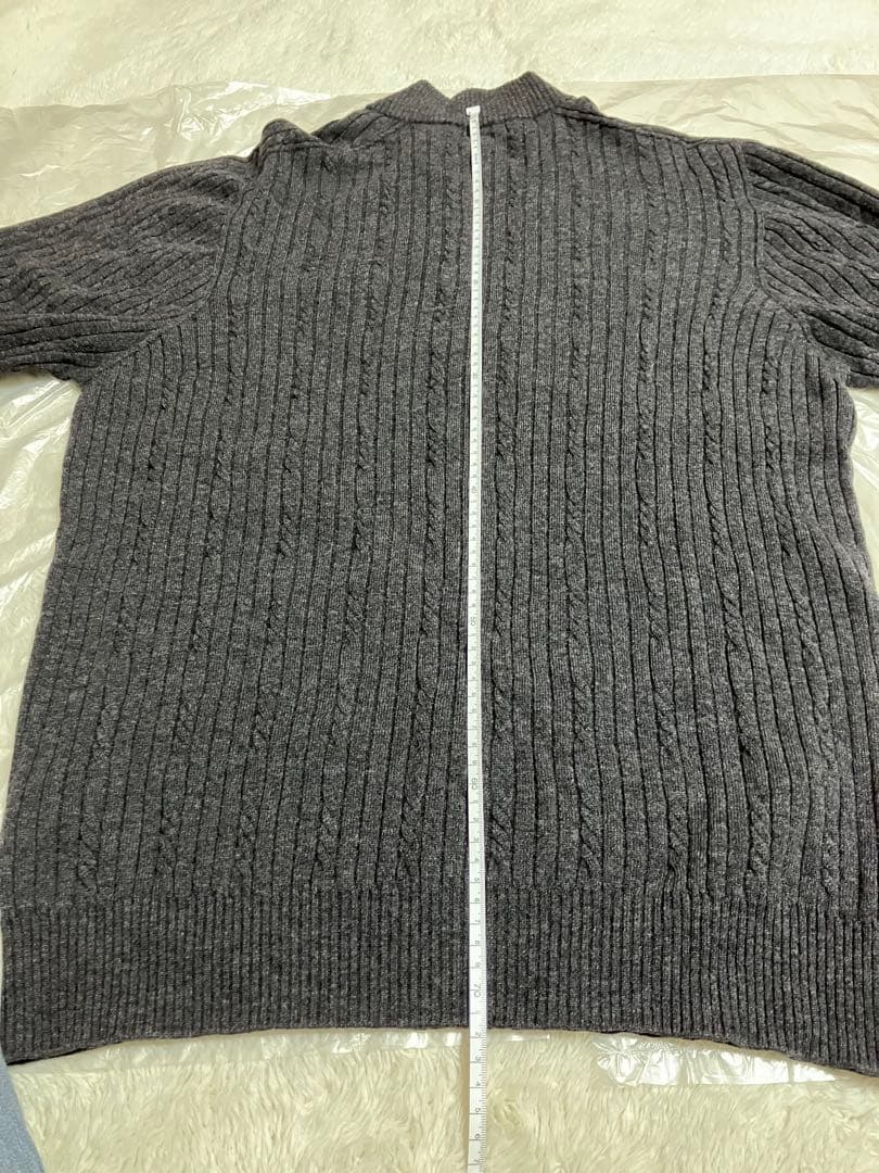 BURBERRY GOLF 羊毛92 カシミヤ8 メンズセーターケーブル編み部分