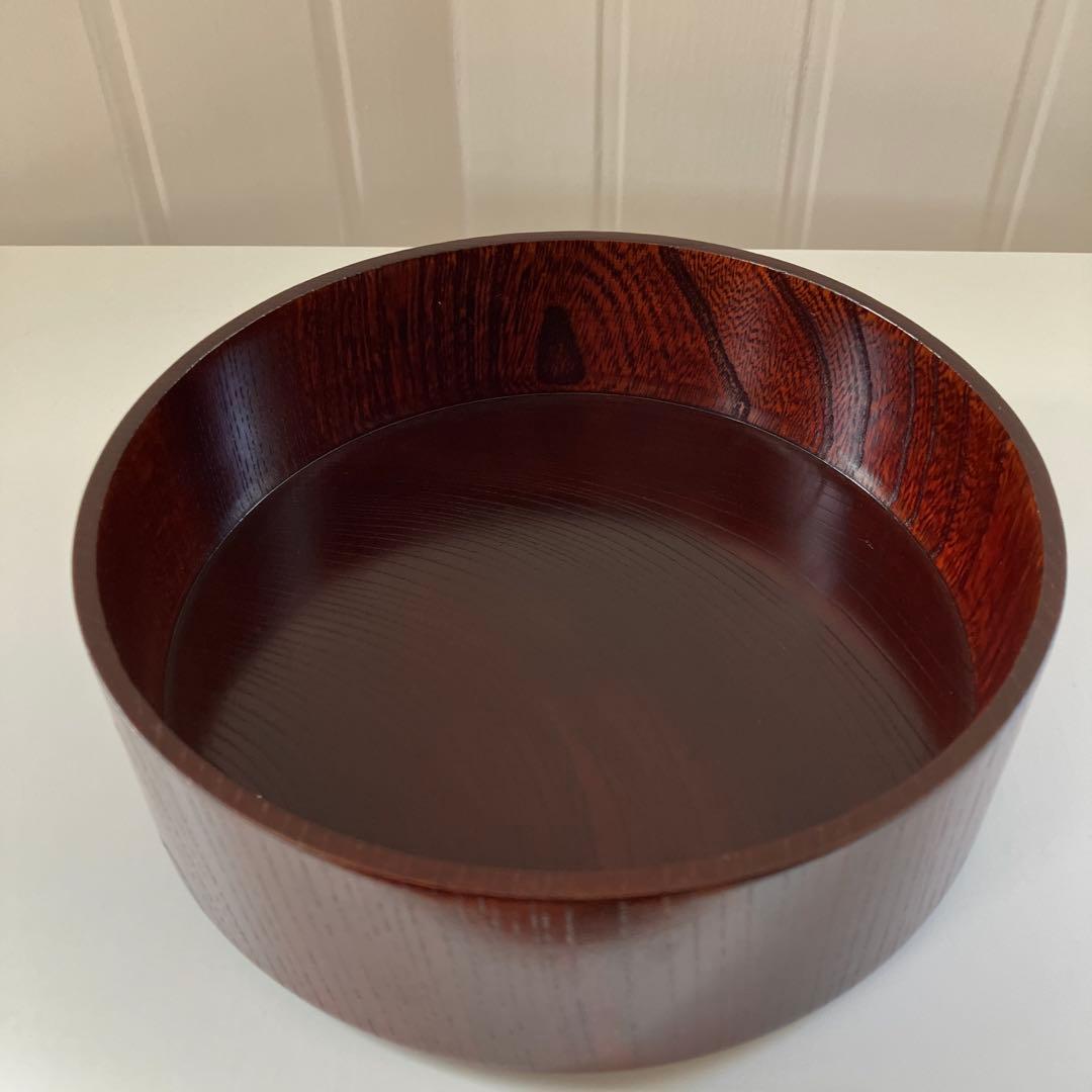 樹齢200年奥￼飛騨の天然木工芸品　乾燥4年ケヤキ重箱 3段 ダークブラウン