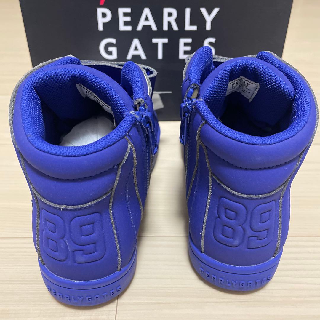 新品未使用 PEARLY GATES ブルー ハイカットシューズ23.5cm