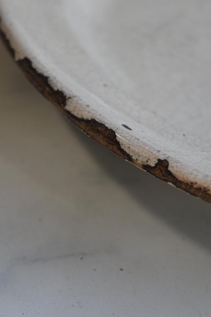 美品フランス19世紀　眺めの良いキュノワール皿　印有　古道具坂田　西洋民藝