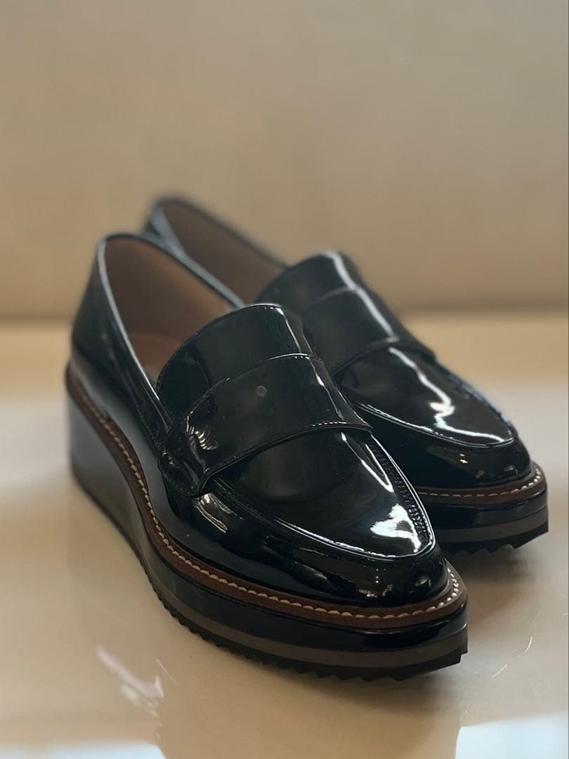 【超美品】BARNYARDSTORM エナメルウエッジローファー　サイズ36