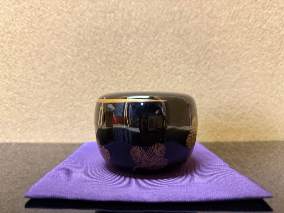 加賀蒔絵　村田百川　〆かざり蒔絵　平棗　共箱　 内梨地