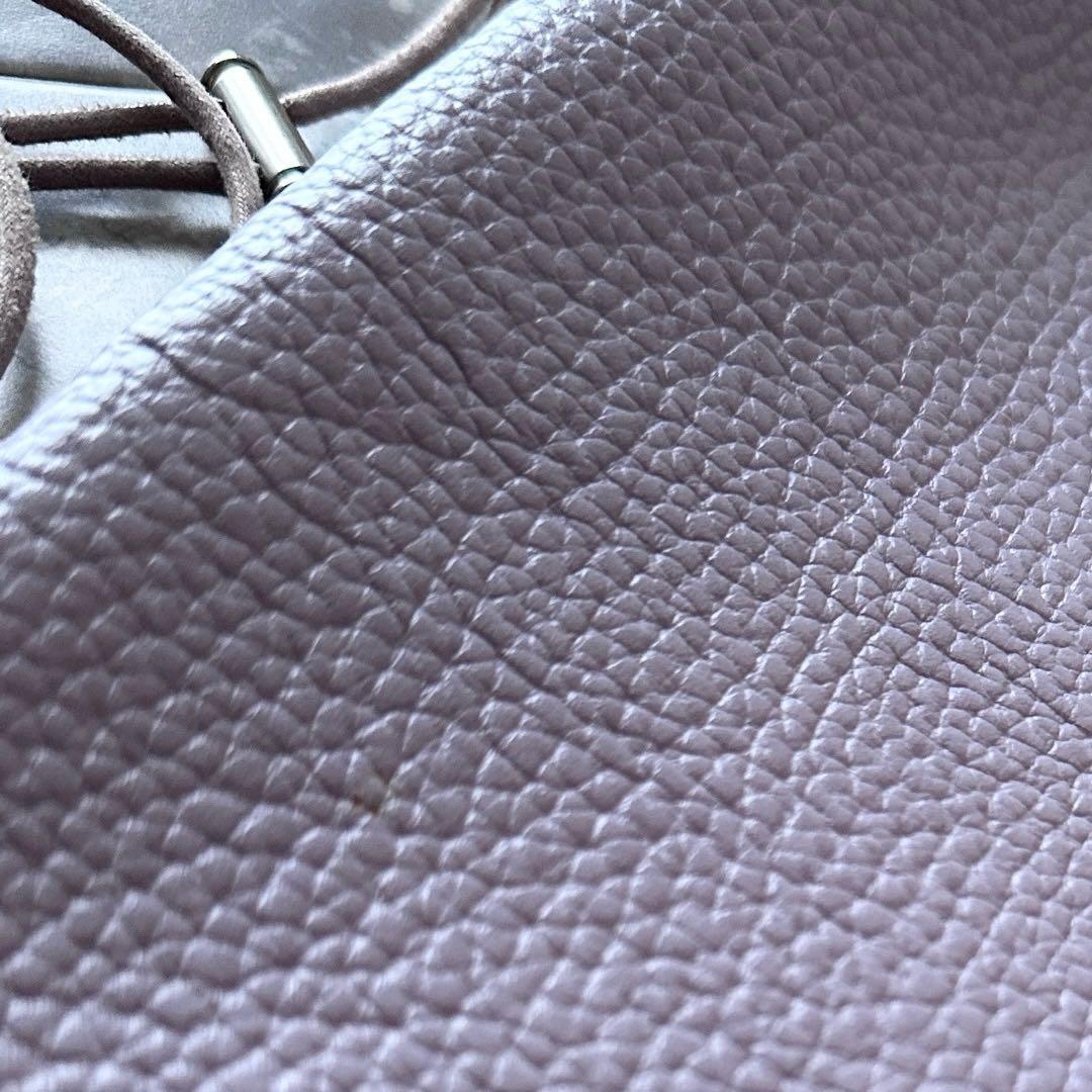 Hender Scheme zacc レザー 巾着バッグ トートバッグ パープル