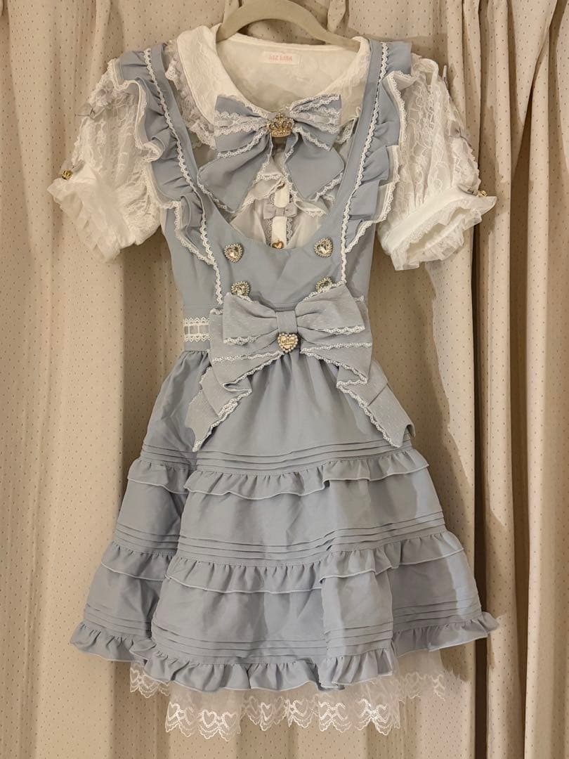 リズリサ フロントリボンUあきジャン シャツセット