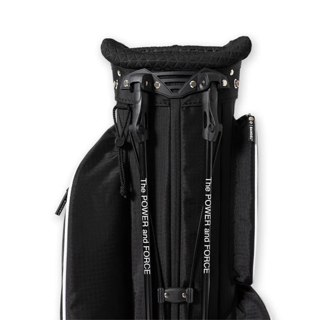 【新品・タグ付き】完売品 BANDEL キャディバッグ 黒×白 パイピング