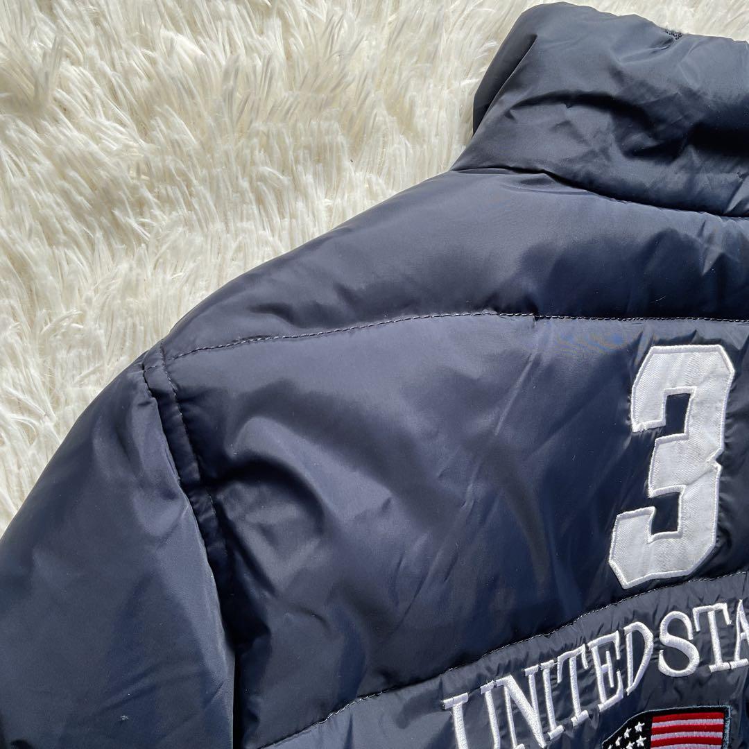 希少✨90's ポロラルフローレン　ポニー　イギリス国旗　ダウンジャケット　紺色