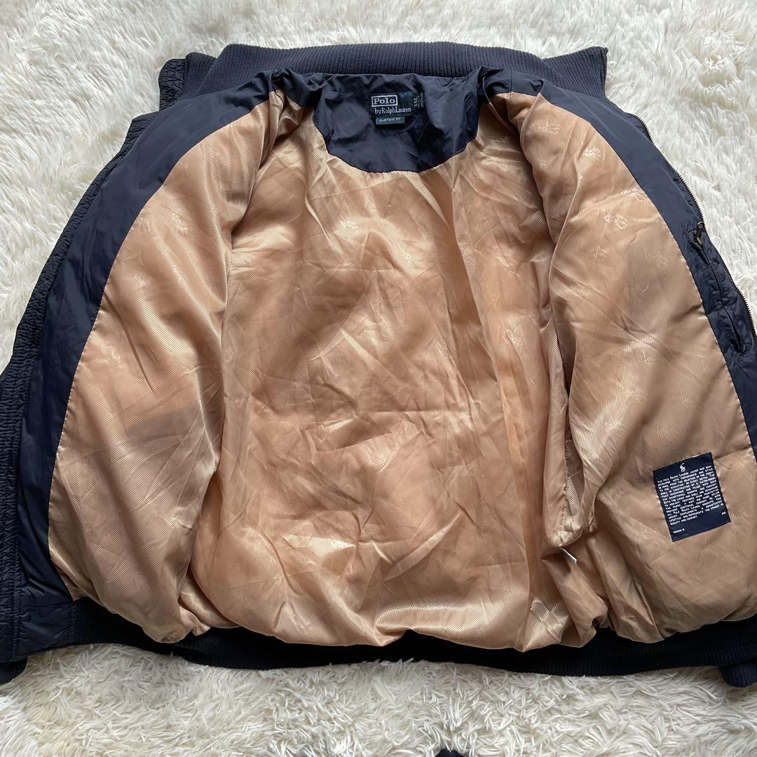 希少✨90's ポロラルフローレン　ポニー　イギリス国旗　ダウンジャケット　紺色