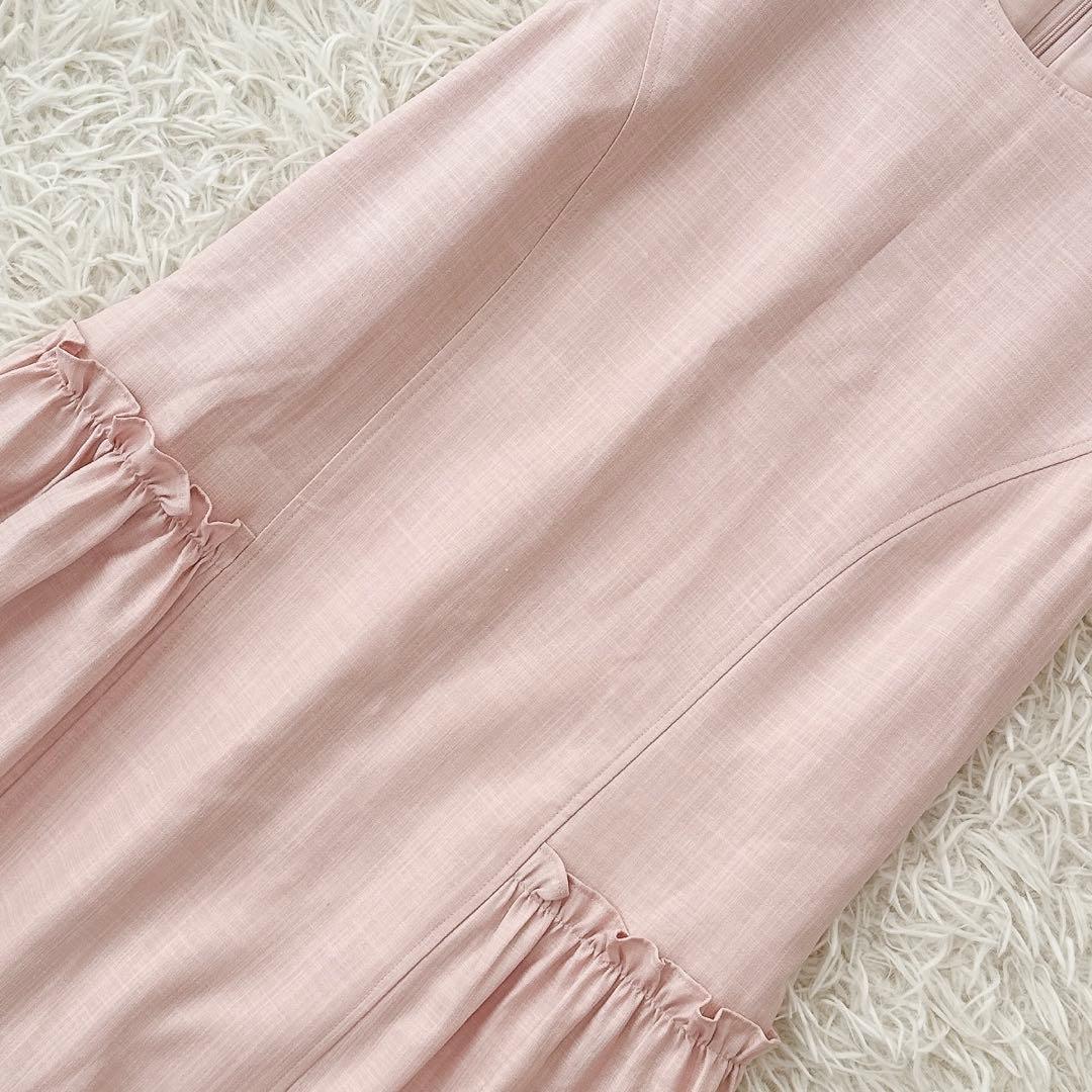 美品 アディアム✨フォクシー ルーシュドドレス ワンピース フリル ギャザー S