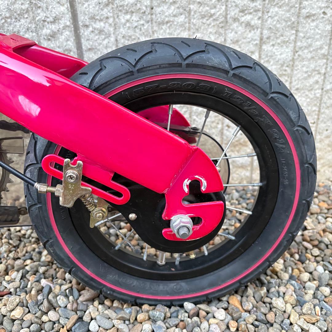 【美品】へんしんバイク 12インチ ピンク スタンド付　ベル付き　反射板付き