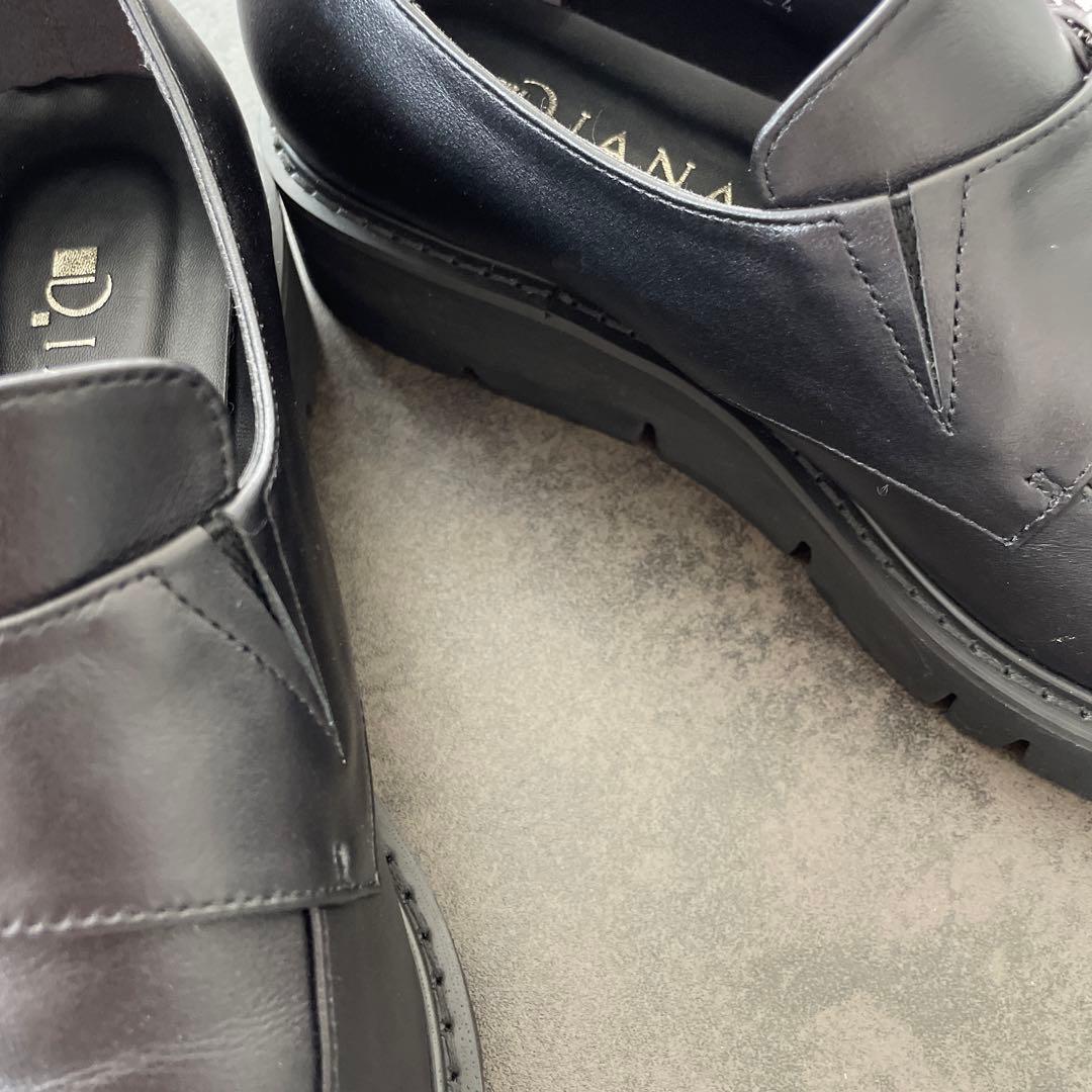 ダイアナDIANA ビジュー付きブラックローファー銀座正規店購入　新品