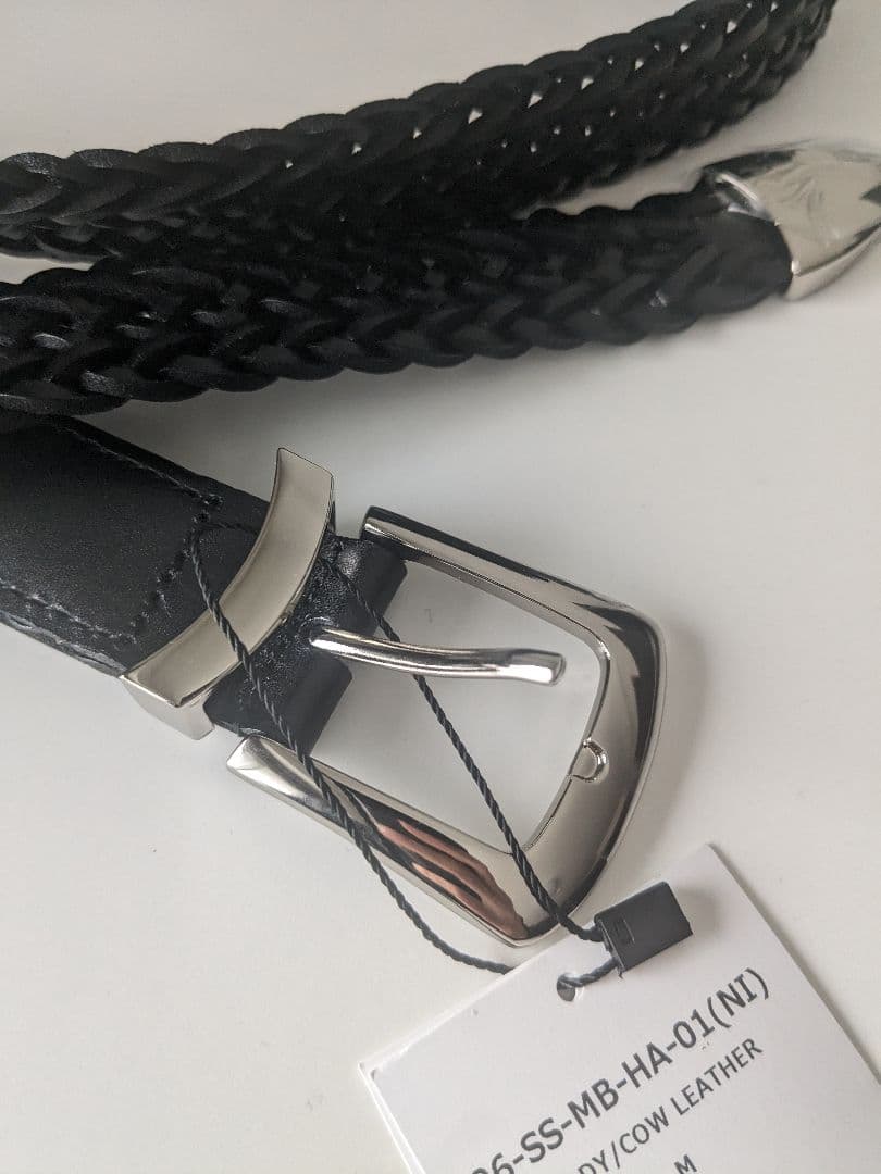 MBハイエンドレザー ナローメッシュベルト（シルバー）