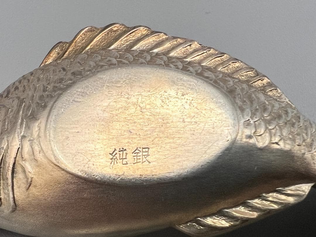 【海】純銀　鯛形　箸置き　2個　銀製　銀製品　銀器　台所用品　置物　重量約28g