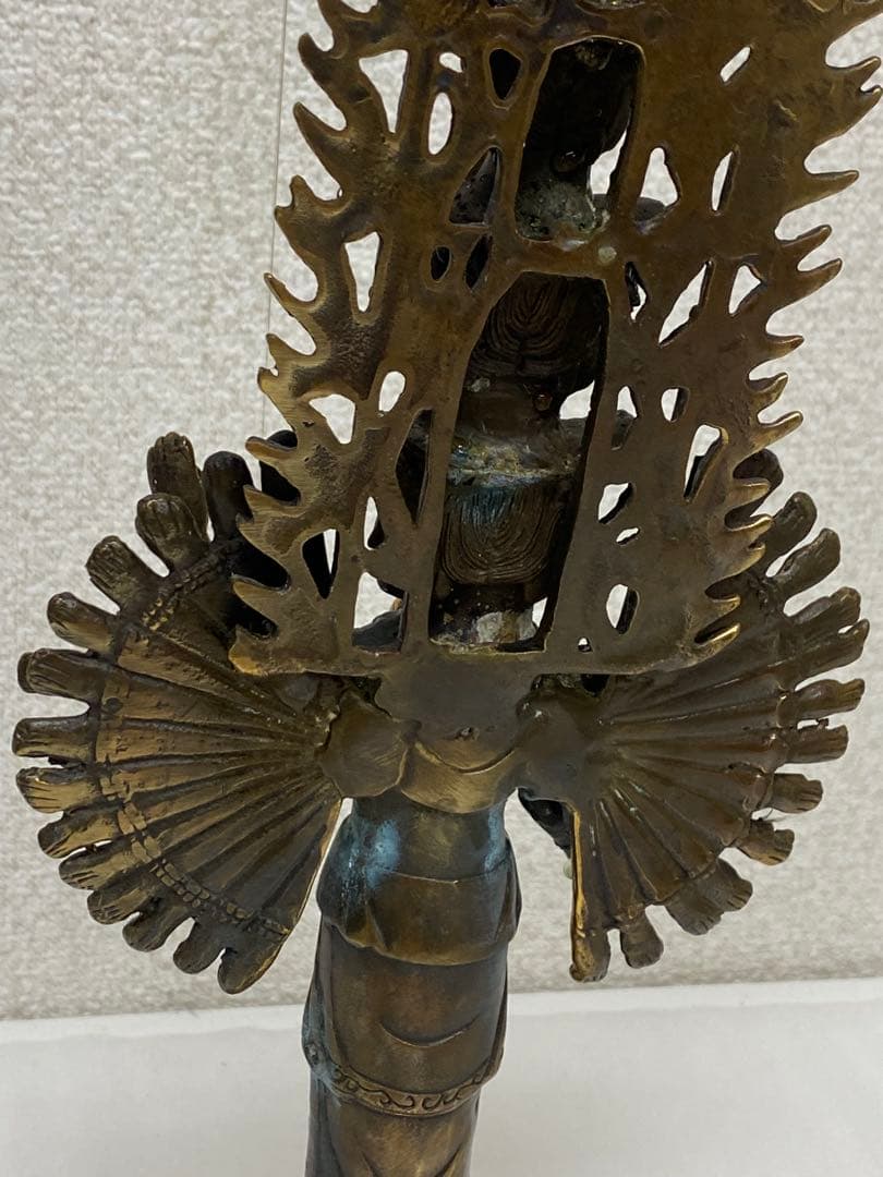 3-2331 十一面千手千眼観世音菩薩　黄銅　病気平癒 災難除け　延命長寿