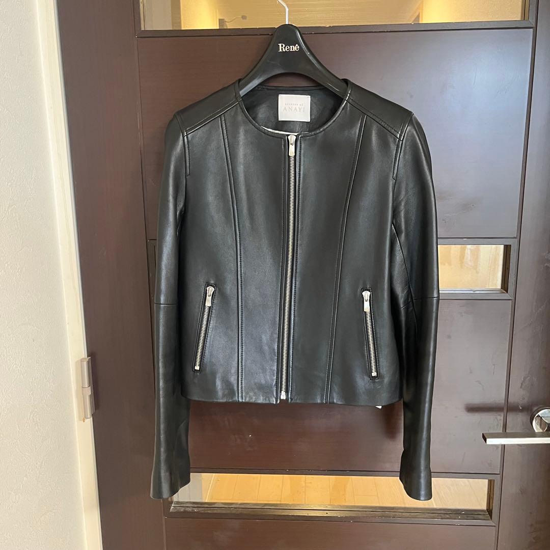新品☆ANAYI ラムレザーファスナーブルゾン/セオリー、23区、ロペ