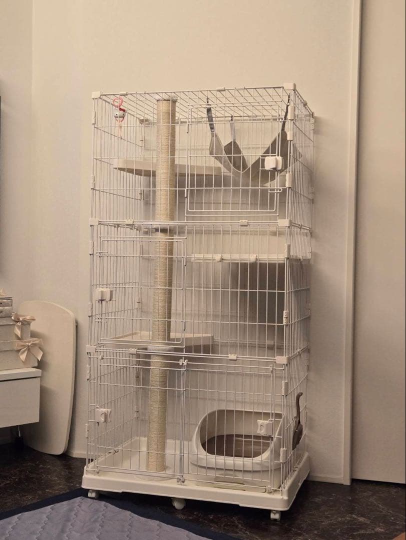 キャットケージ 3段 ハンモック付き