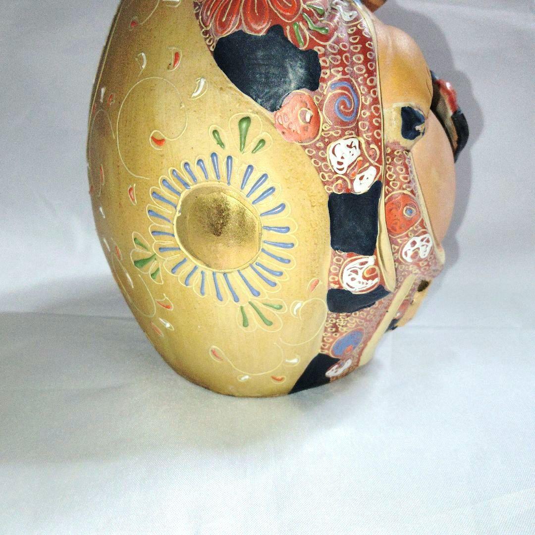 九谷焼 　布袋様　縁起物　 骨董　陶芸　 置物　 古美術　七福神　染付金彩