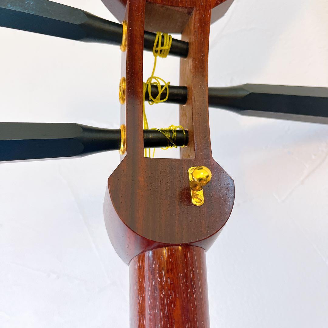 【現状品】三味線 ケース付き 和楽器 皮破れあり 紅木 紫檀