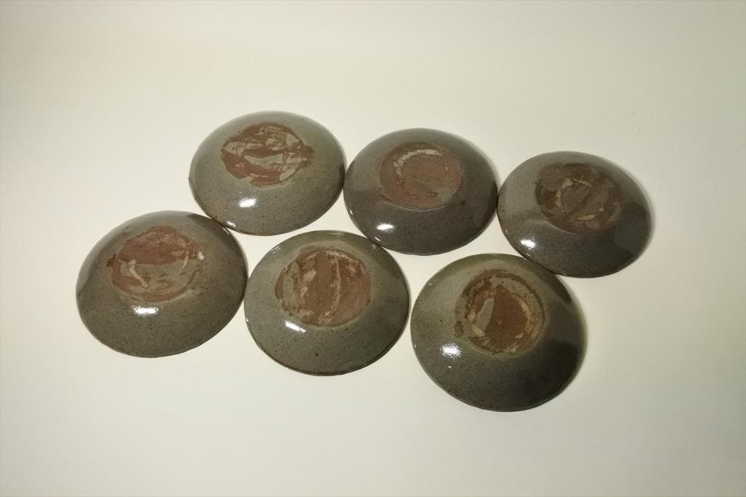 明治時代　犬山焼　銘々皿　菓子皿　６枚組　骨董品　アンティーク　d