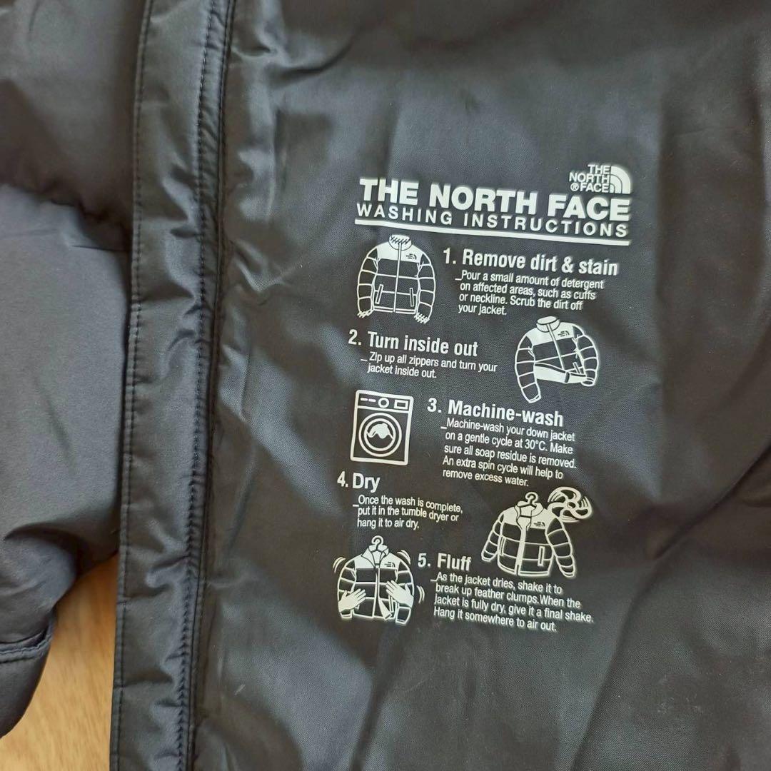 美品　ノースフェイス　ロングダウンジャケット　メンズ XS　ブラック　腕ロゴ