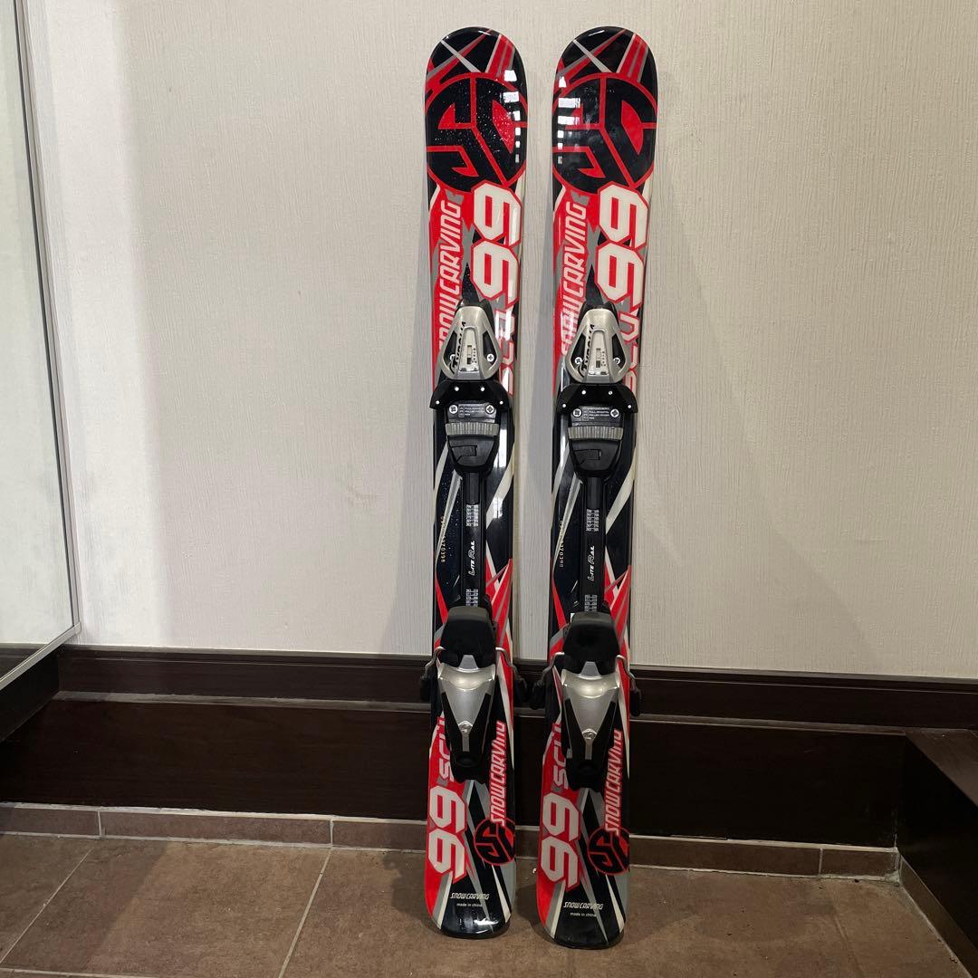 スキーセット 66 赤/黒 バインディング付き