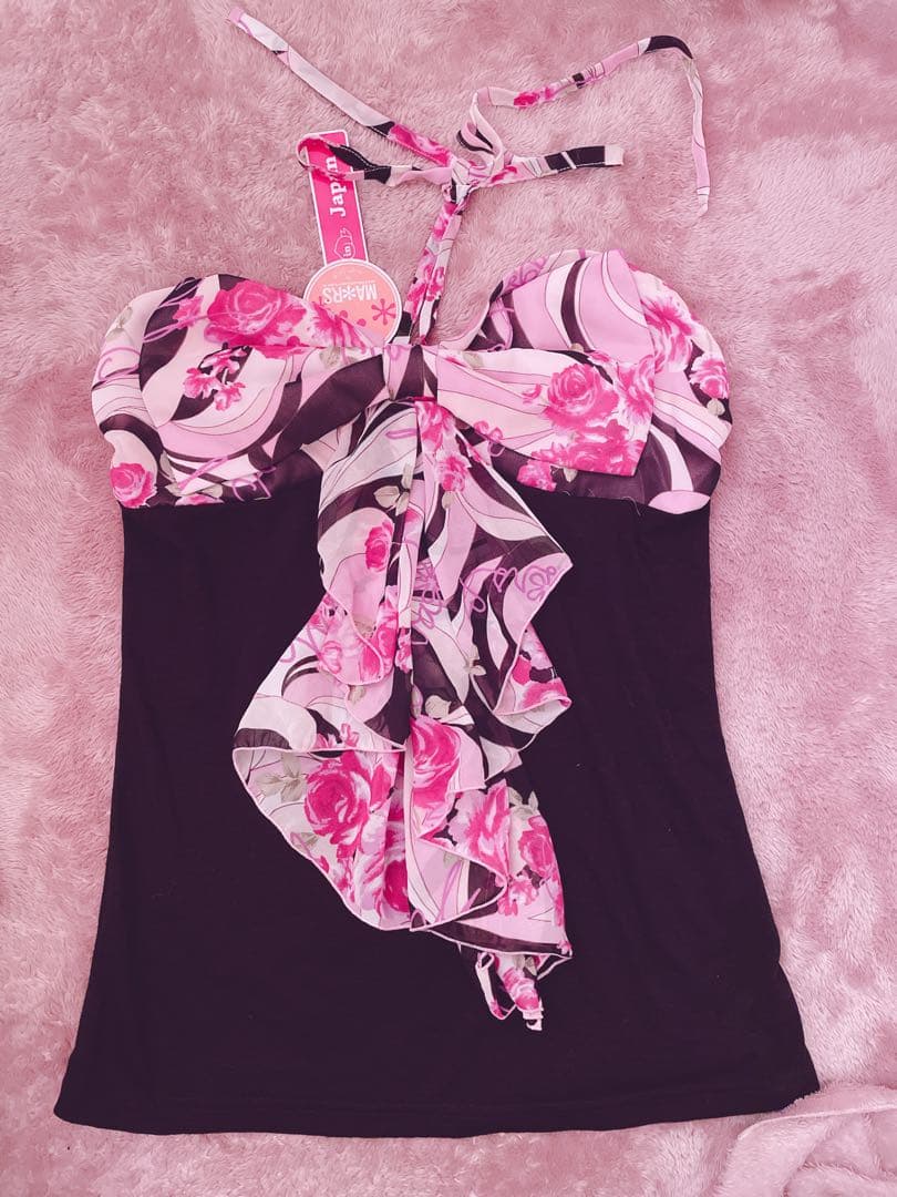 【希少】新品未使用タグ付き マーズ MARS 幾何学バラ柄キャミ