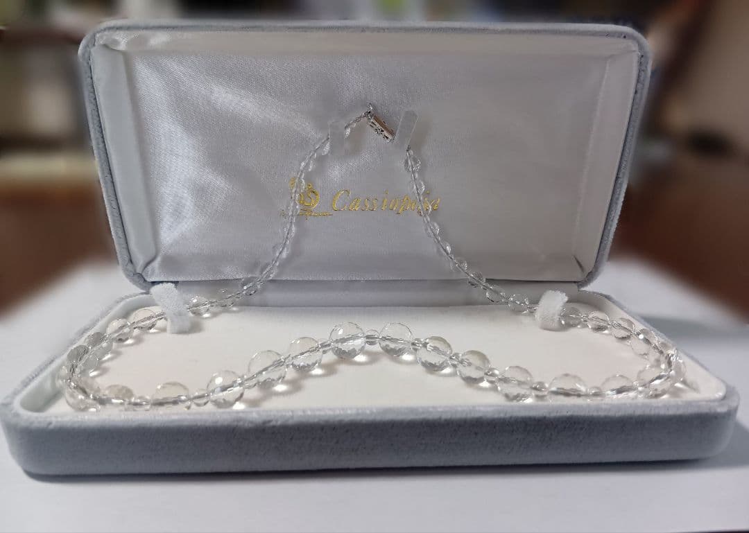 野口総合研究所 白水晶カットネックレス Lサイズ　50cm　定価10万円