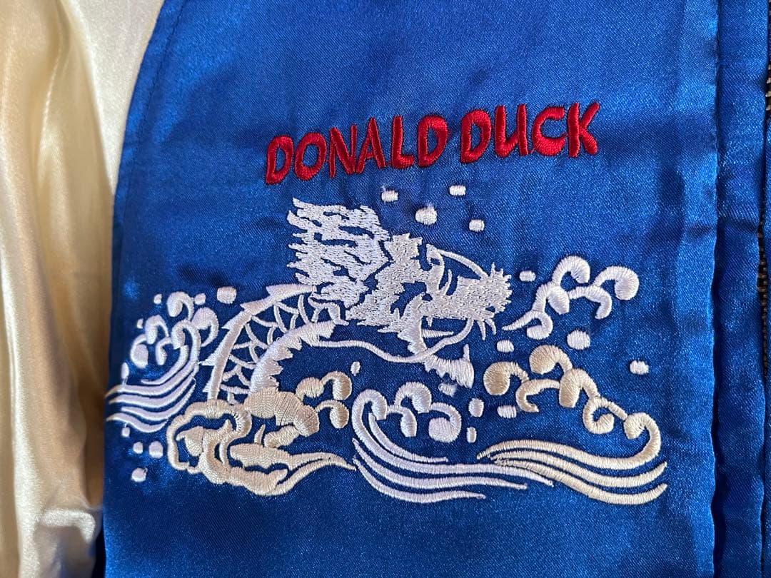 Disney ディズニー ドナルドダック スカジャン リバーシブル 刺繍 M