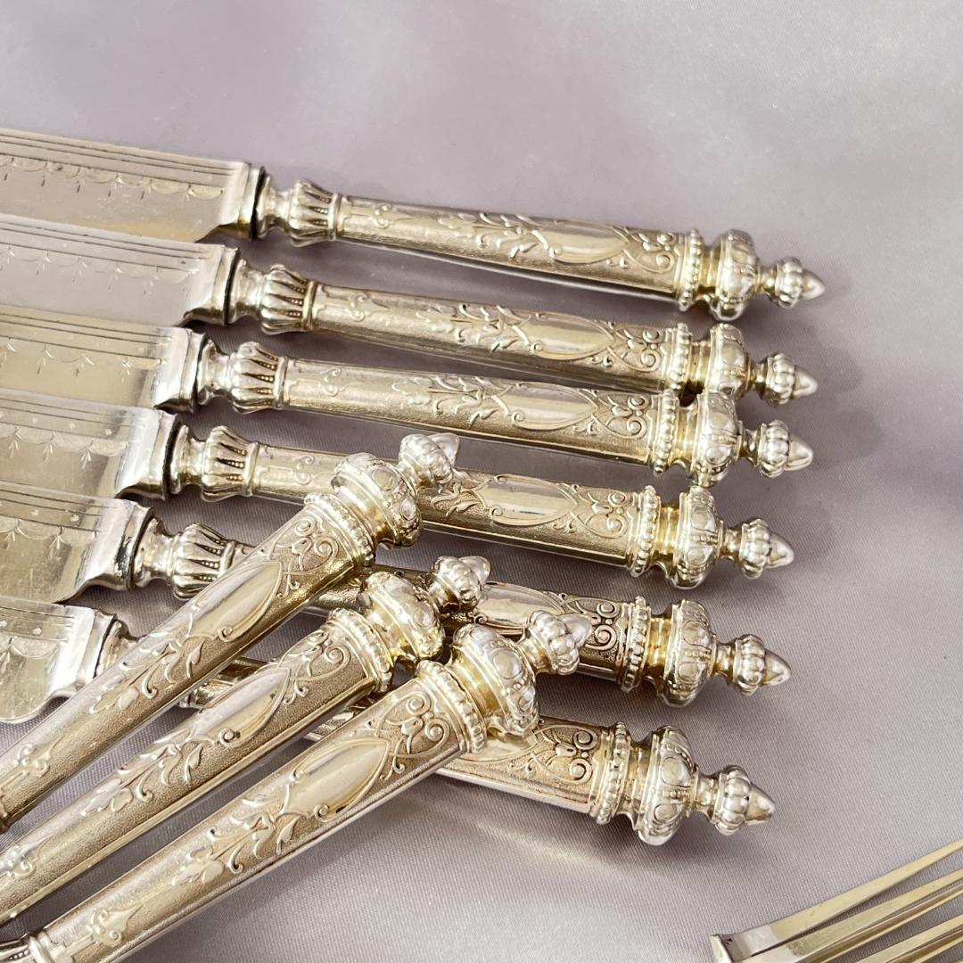 【英国】 デザート/フルーツセット ナイフ/フォーク 12本トレー