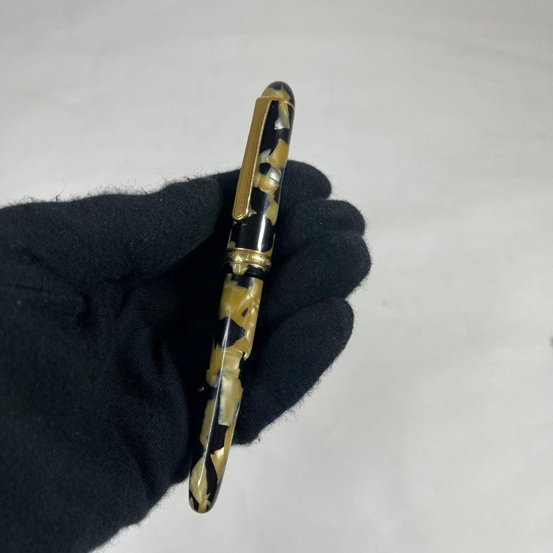 プラチナ 18k 万年筆 3776 セルロイド 石垣柄 中字