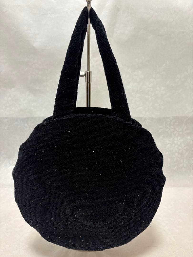 【美品】FEILER フェイラー　ハンドバッグ　ラウンド　ラメ　ブラック　希少